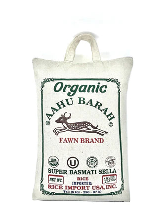Organic Super Basmati Sela Rice Aahu Barah 10 pounds Berenj Ahoo Bareh Aahu Barah