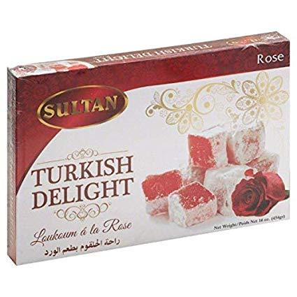 Sultan Rose Turkish Delight Loukoum Raha 16oz