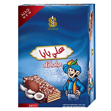 Ali Baba Wafer Coated With Chocolate and Coconut 24pcs 600gr
