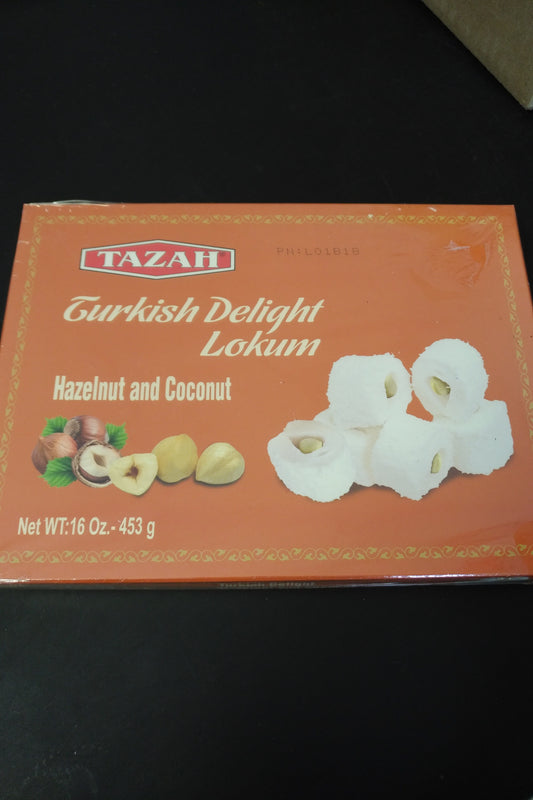 Tazah Turkish Delight Lokum Hazelnut and Coconut 16oz