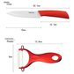 FINDKING Brand four-piece ceramic knife set 3" 4" 5" inch+peeler