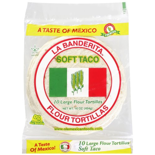 La Banderita Flour 8" Soft Taco Tortillas, 10 ct